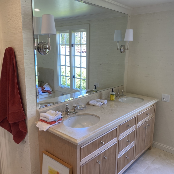 The finish for the double lavatory sinks