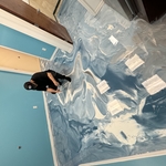 Metallic resin floor