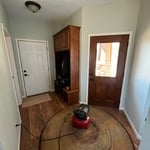 front door and garage door and trim