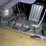 Dust inside the dryer