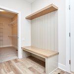 Bench - Vertical Shiplap Back with Floating Shelf