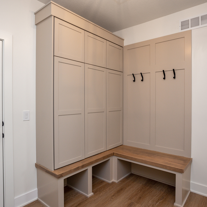 L Bench - Lockers with Doors