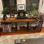 Solid walnut entertainment stand