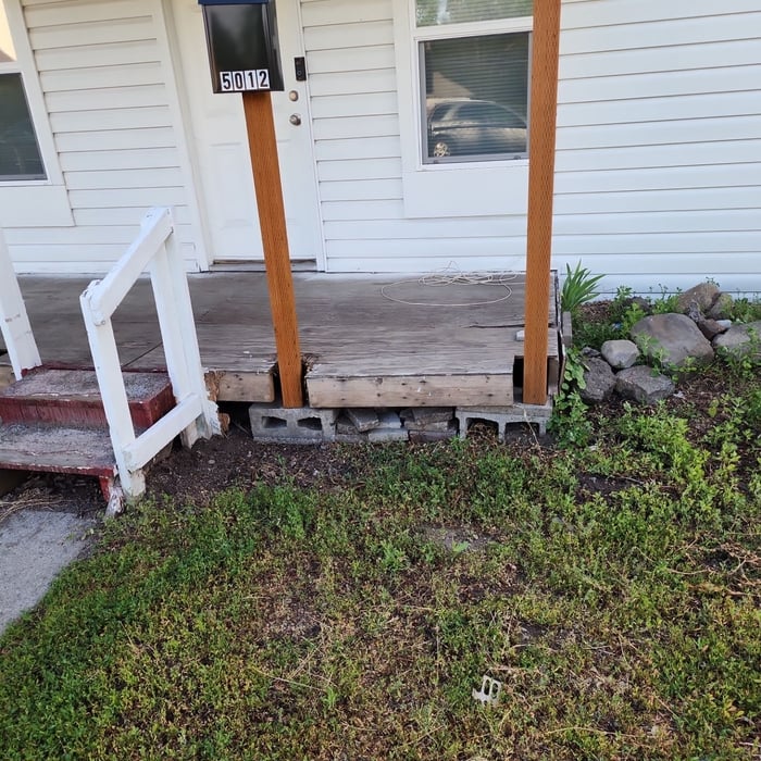 Failing porch needed replacement