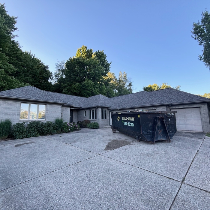 Front of house with new roof