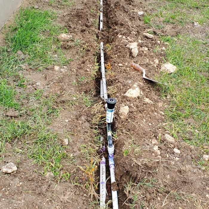 Placing zone water main and zone lines