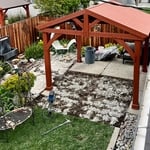 Finished outdoor canopy.