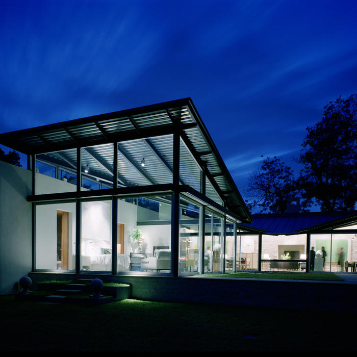 Contemporary Home Exterior - Gray Open Steps Up To The Space