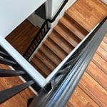 New oak wood stairs finishing