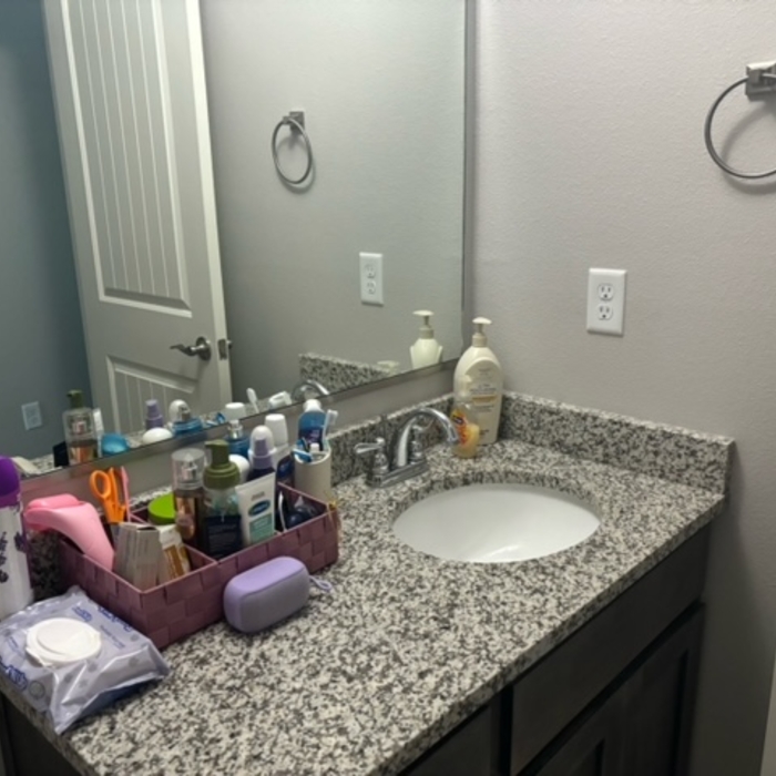 Bathroom counter clean