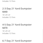 Dumpster Pricing