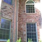 System next to downspouts