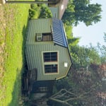 Metal roof on shed