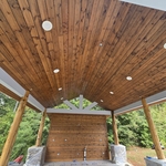 Stain back patio
