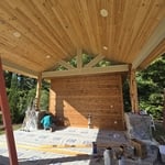 Stain back patio