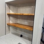 Custom floating shelves