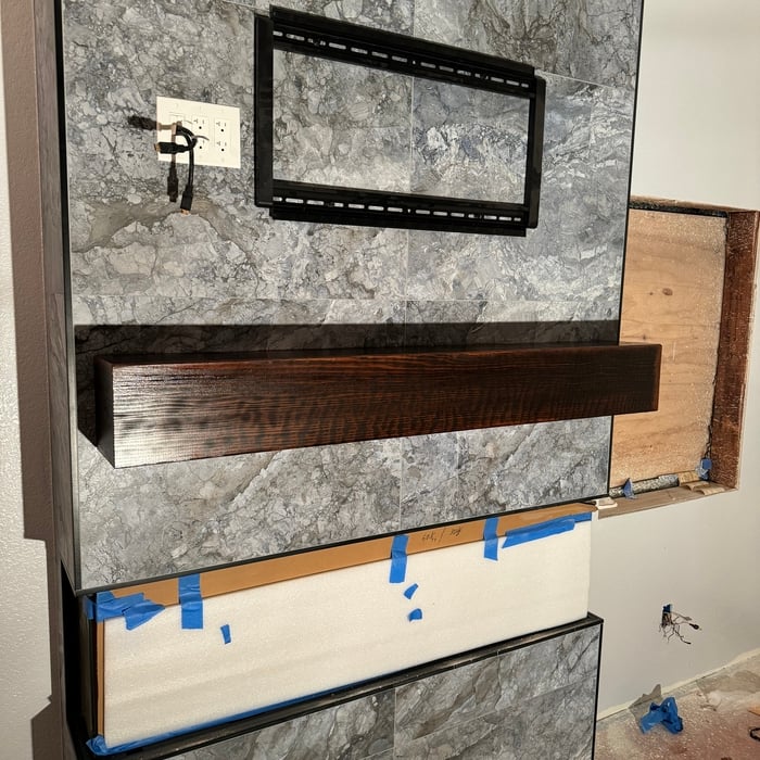 Custom Redwood Mantel