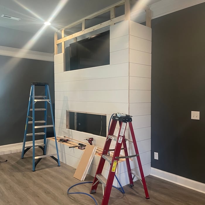 Custom Fireplace&frame TV