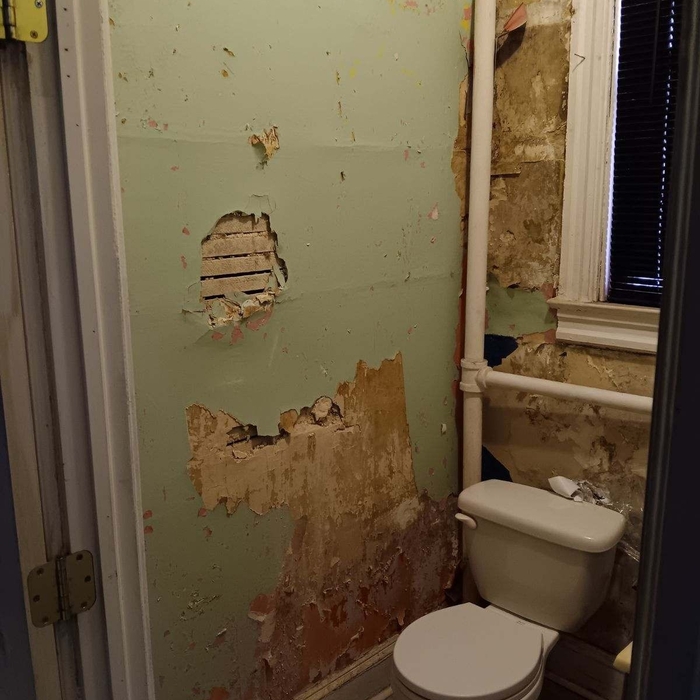 Damaged powder room fixes