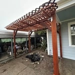 Here is the pergola off the main entryway that was built.