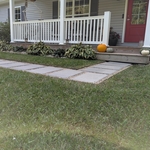 Grey paver walkway