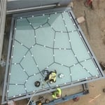 Canopy glass installation