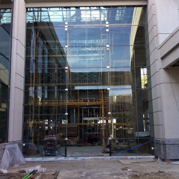 Store front glass install