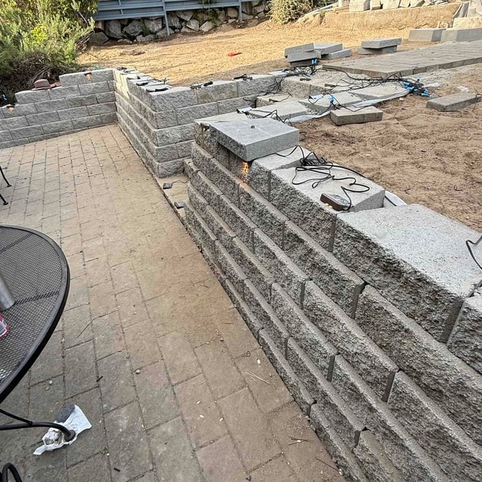 New retaining wall/ lighting