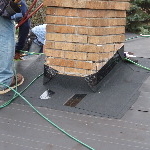 We Always Wrap Chimney with Ice & Water Leak Barrier