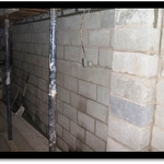 Repaired basement wall