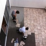 laying new patio tile