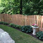 5' tall cedar spaced picket with arch