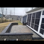 Patio with sitting wall