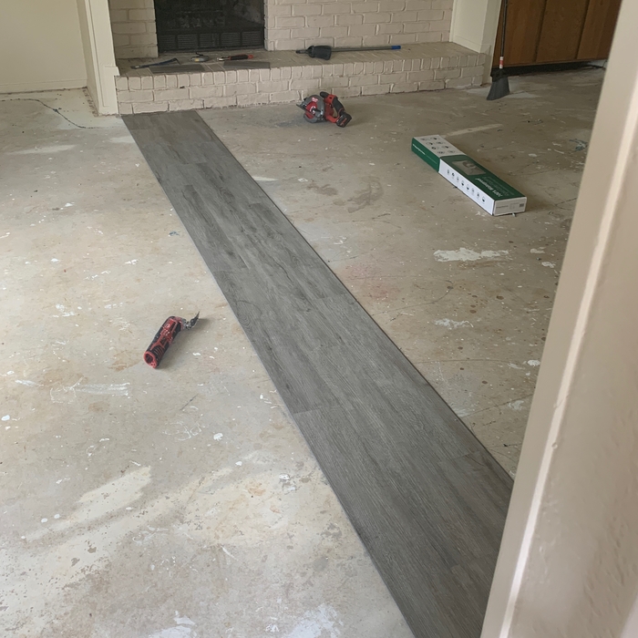 Carpet removed and first runs installed.