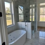 8/12 marble at walls and 12/24 bath floor