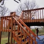 Deck repair and stain