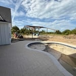 Travertino pool decking