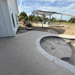 Travertino pool decking