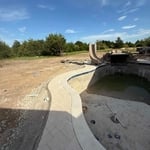 Travertino pool decking