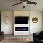 Fire place ship lap wall