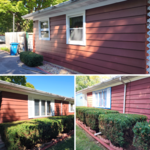 Before and after of a siding project