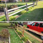 Before and after of a fencing project