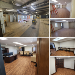 Before, in-progress, and after on an office remodel