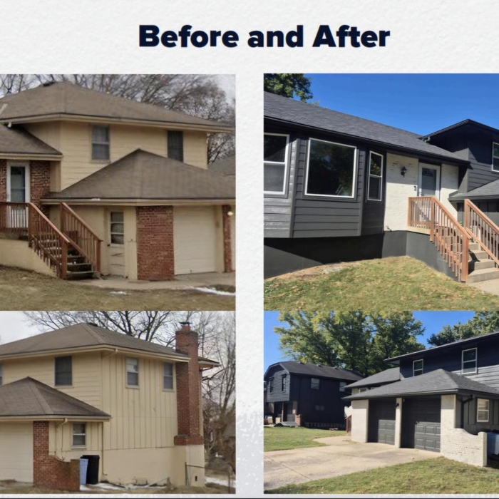 Modernized this home with limewash on the brick and full exterior repaint.