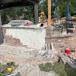 Grind down of excess mortar
