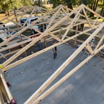 Trusses being set