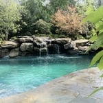 Custom Pool with Rock Waterfall