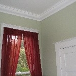 Window's trim and crown molding.