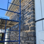 Restoration of a stone barn built in 1778 (before and after).