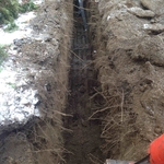 Here we are replacing a water service for one of our landscape customers.